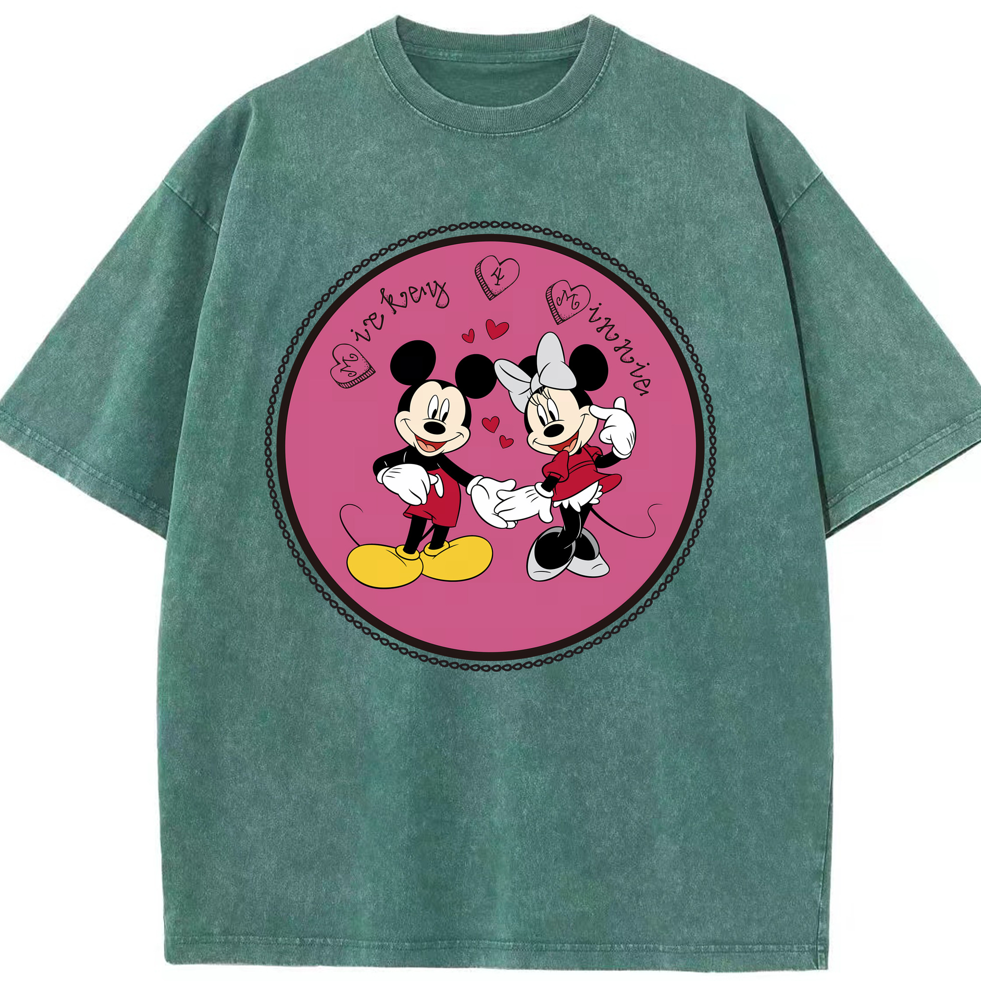 （画像用） ミッキーマウス Mickey Mouse 綿100% ヴィンテージ風 半袖Tシャツ（フロントプリント）